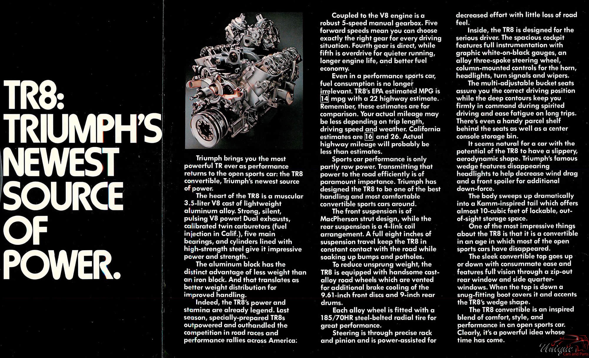 1980 Triumph TR8 Brochure Page 1